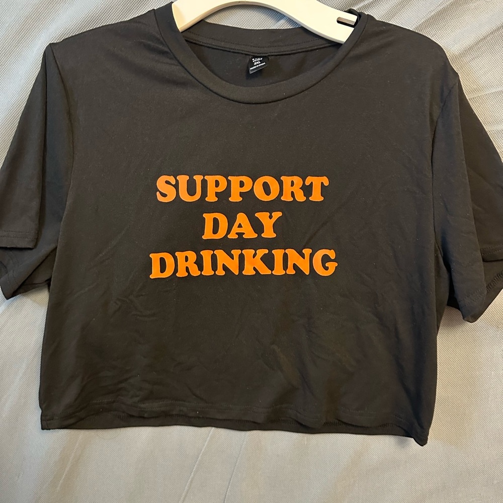SHEIN Black Tee with Orange Graphic